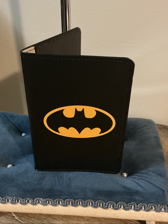 DC Comics Other - DC Comics & Batman Black and Yellow Emblem Passport Wallet NWOT 5.5x4 3 Slips